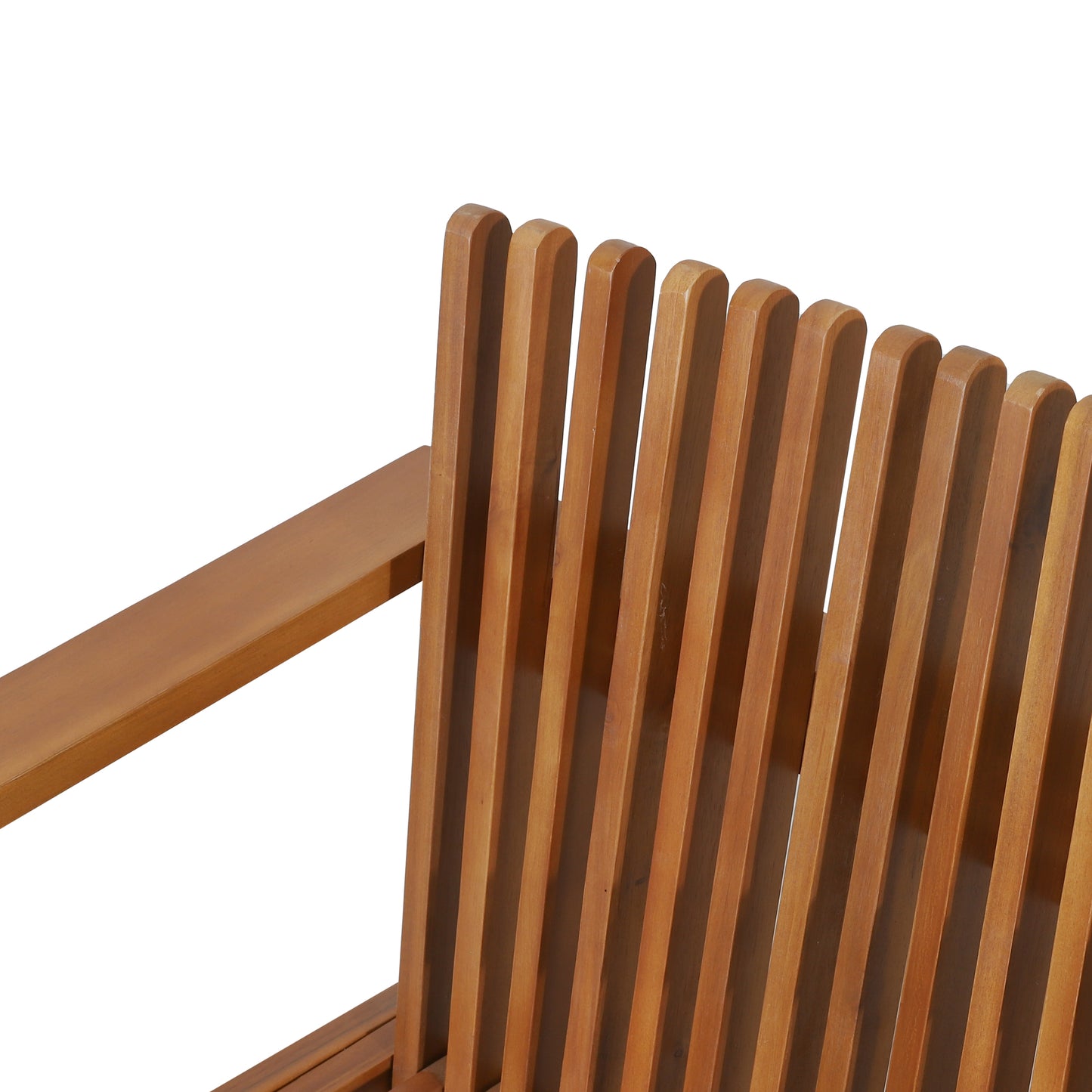 Outdoor Acacia Wood Slatted Club Chairs, Set of 2, Teak finish, Acacia Wood, 30"D x 28"W x 30.75"H