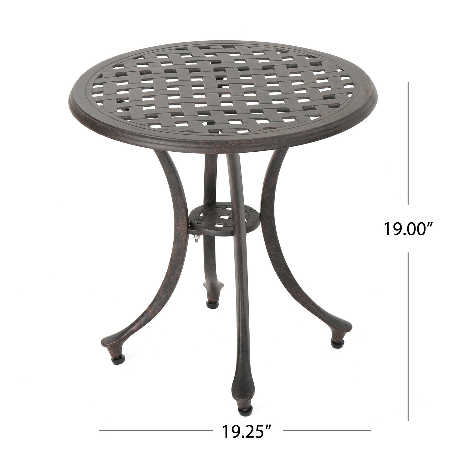 Outdoor 19" Cast Aluminum Side Table