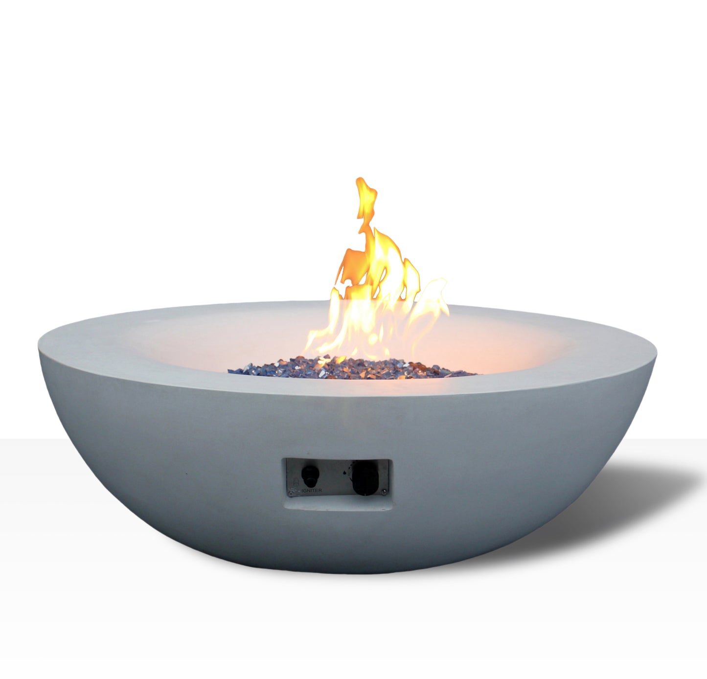 42 Inch Outdoor Concrete Propane gas Fire Pit bowl in Antique white color