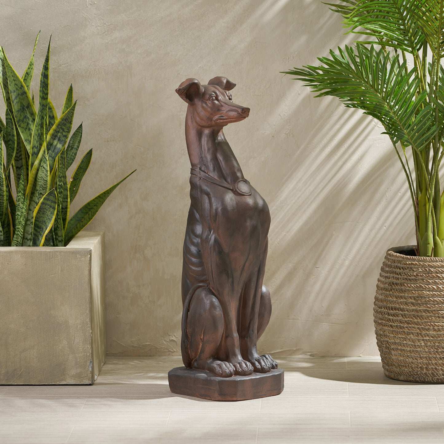 GREY HOUND DOG STATUE