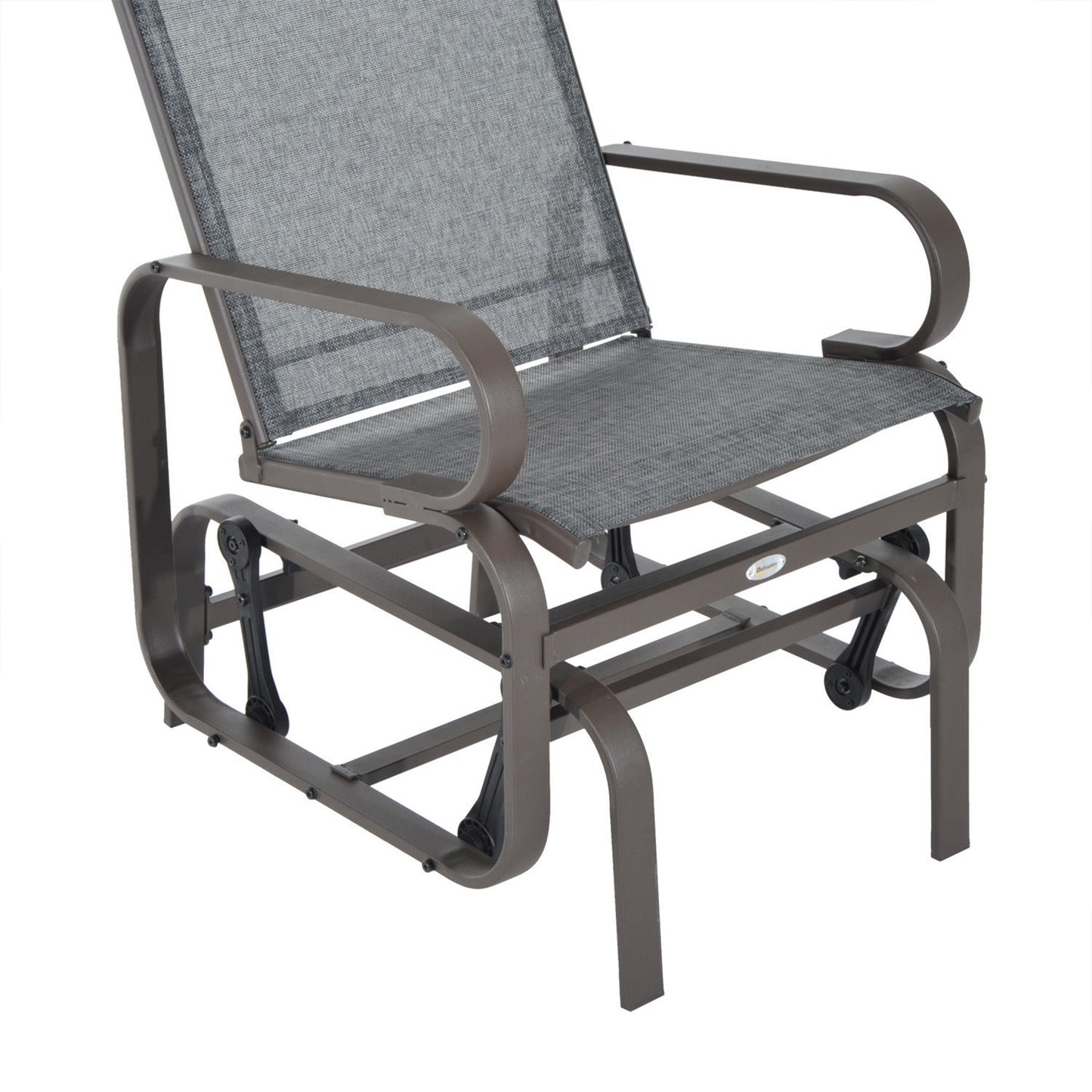 Outsunny Outdoor Glider Chair, Gliders for Outside Patio with Smooth Rocking Mechanism and Lightweight Construction for Backyard, Gray