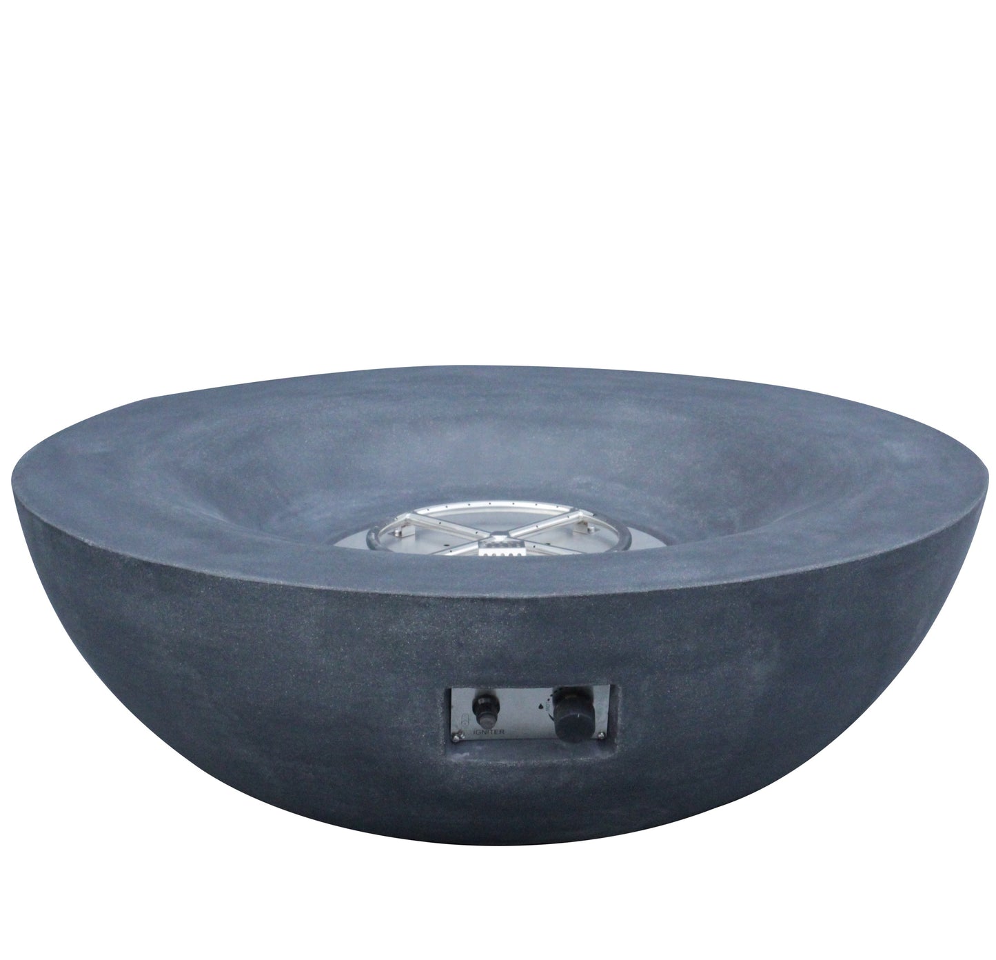 42 Inch Outdoor Concrete Propane gas Fire Pit bowl in Dark Gray color