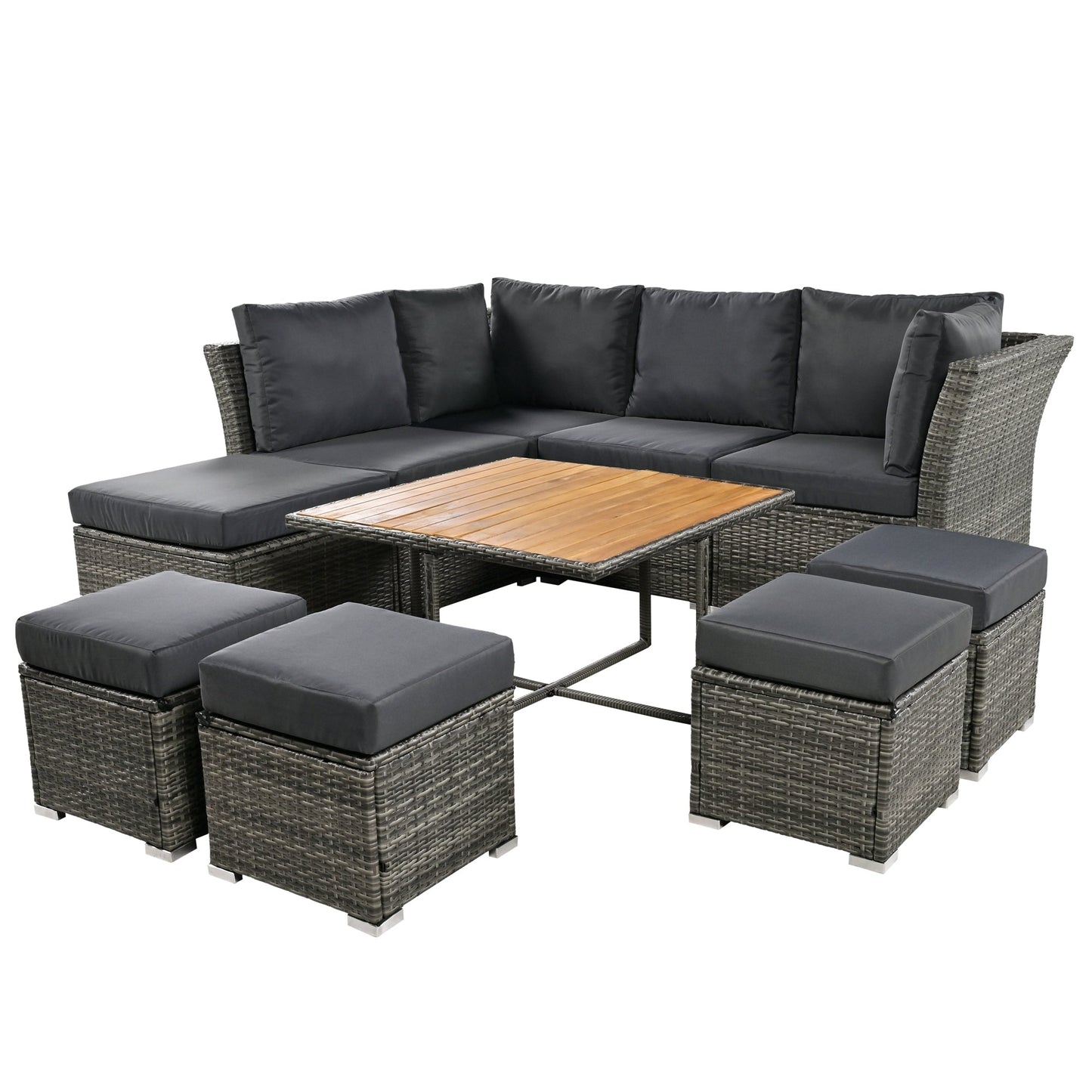 Patio Furniture Set, 10 Piece Outdoor Conversation Set, CoffeeTable