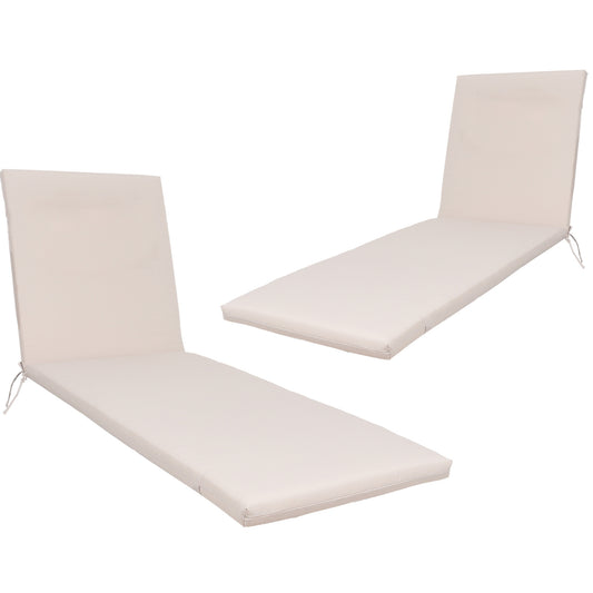 2PCS Set Outdoor Lounge Chair Cushion Replacement Patio Funiture Seat Cushion Chaise Lounge Cushion-Beige