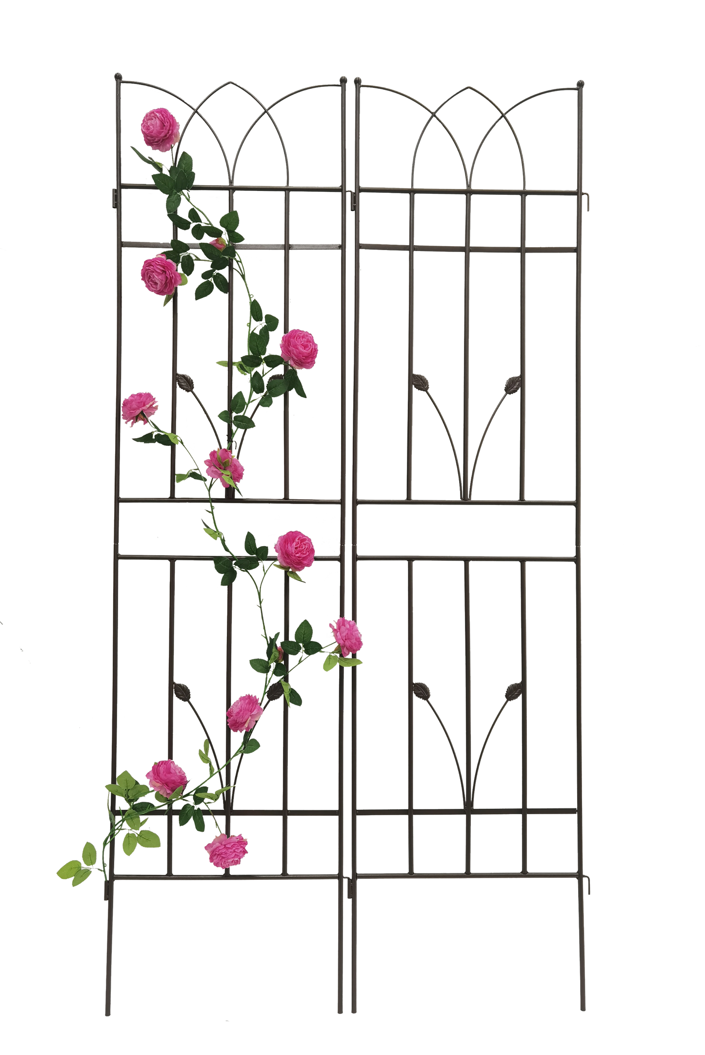 4 Pack Metal Garden Trellis 71" x 17.7" Rustproof Trellis for Climbing Plants Outdoor Flower Support Brown