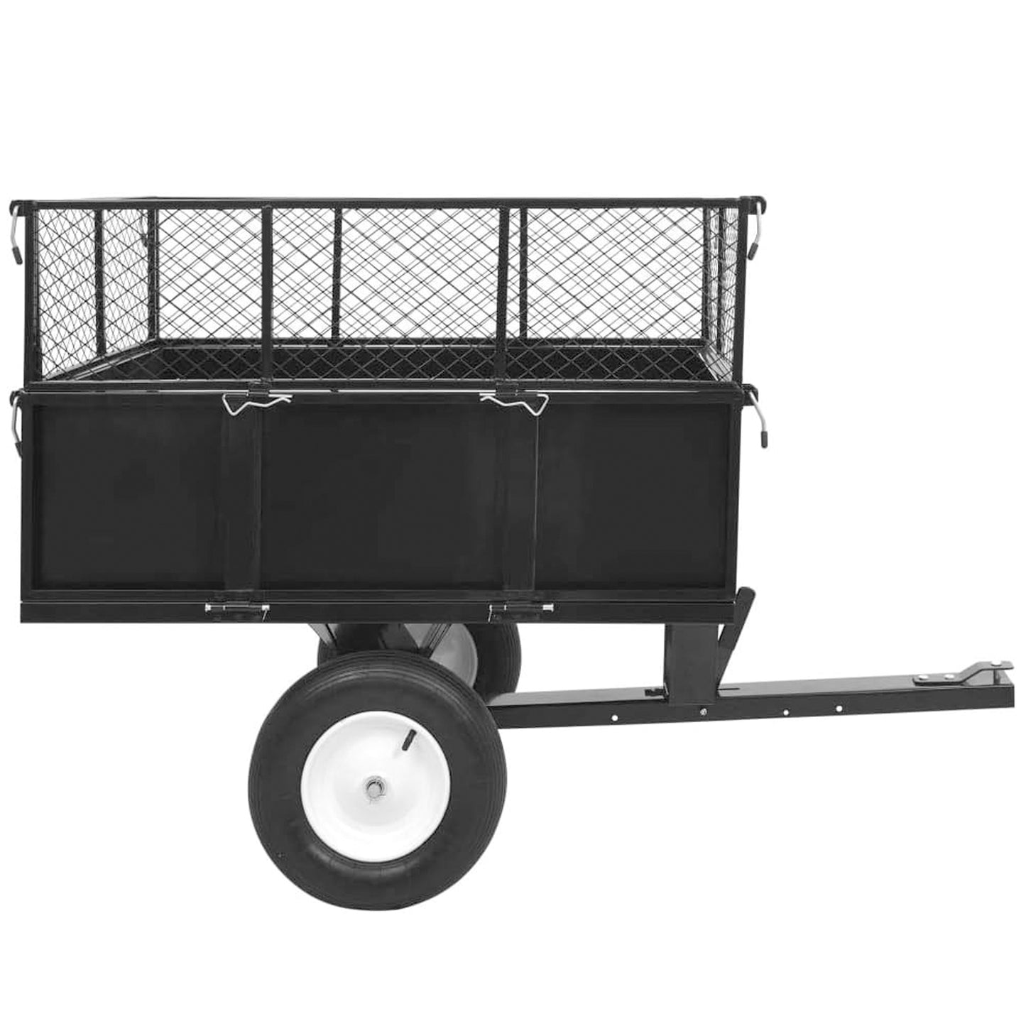 Heavy Duty Lawn Mower Trailer Steel Dump Truck, 661.4 Lbs Load, Garden Utility Trailer with Removable Sidewalls for Transporting Soil, Peat, Building Materials