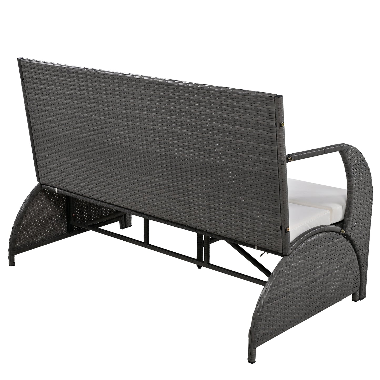 U_STYLE Versatile outdoor loveseat that converts to four seats and a table, suitable for gardens and lawns