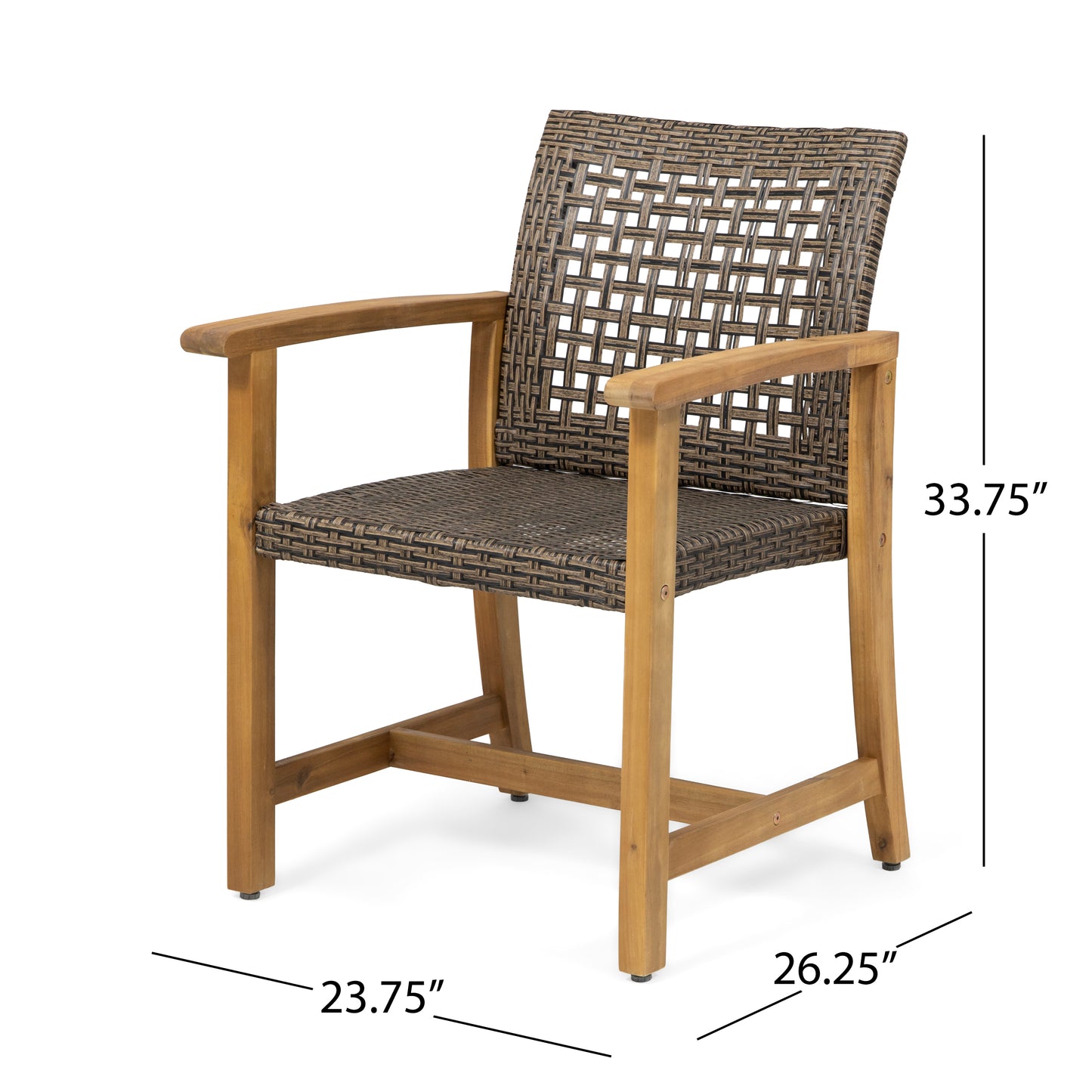 HAMPTON WOOD AND WICKER DINING CHAIR( SET OF 2 )