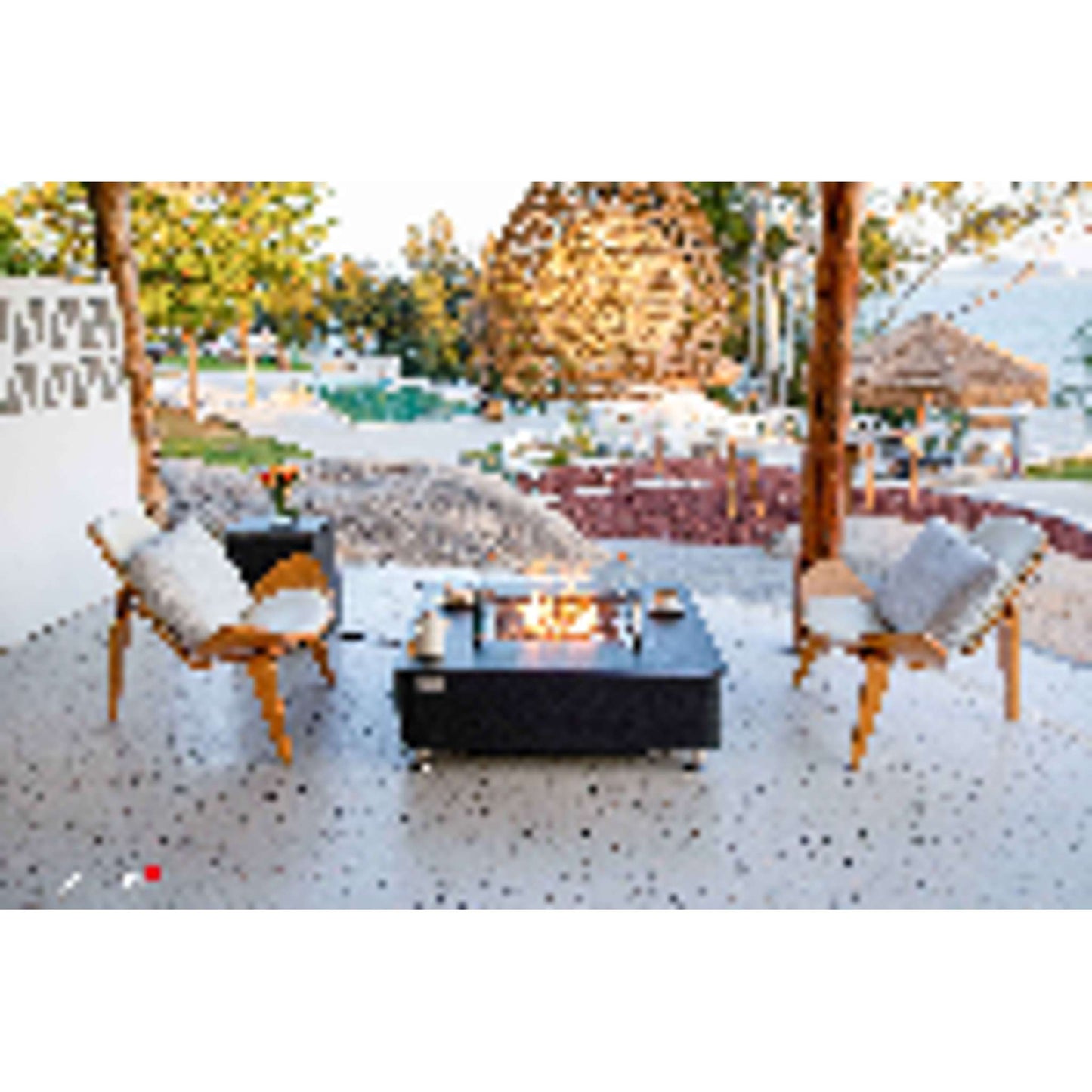 Elementi Plus Annecy Marble Porcelain Fire Table Bulgaria Black