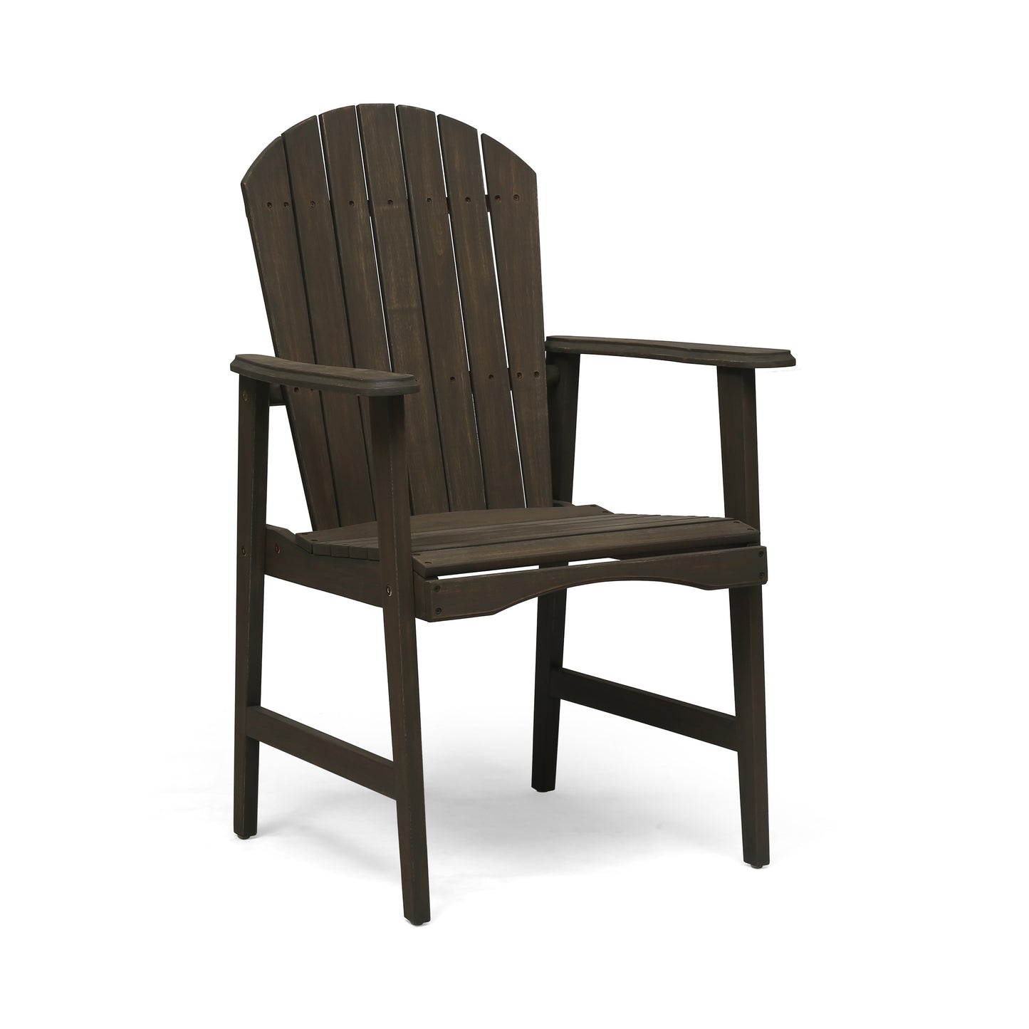 Outdoor Weather Resistant Acacia Wood Adirondack Dining Chairs (Set of 2), Grey Finish