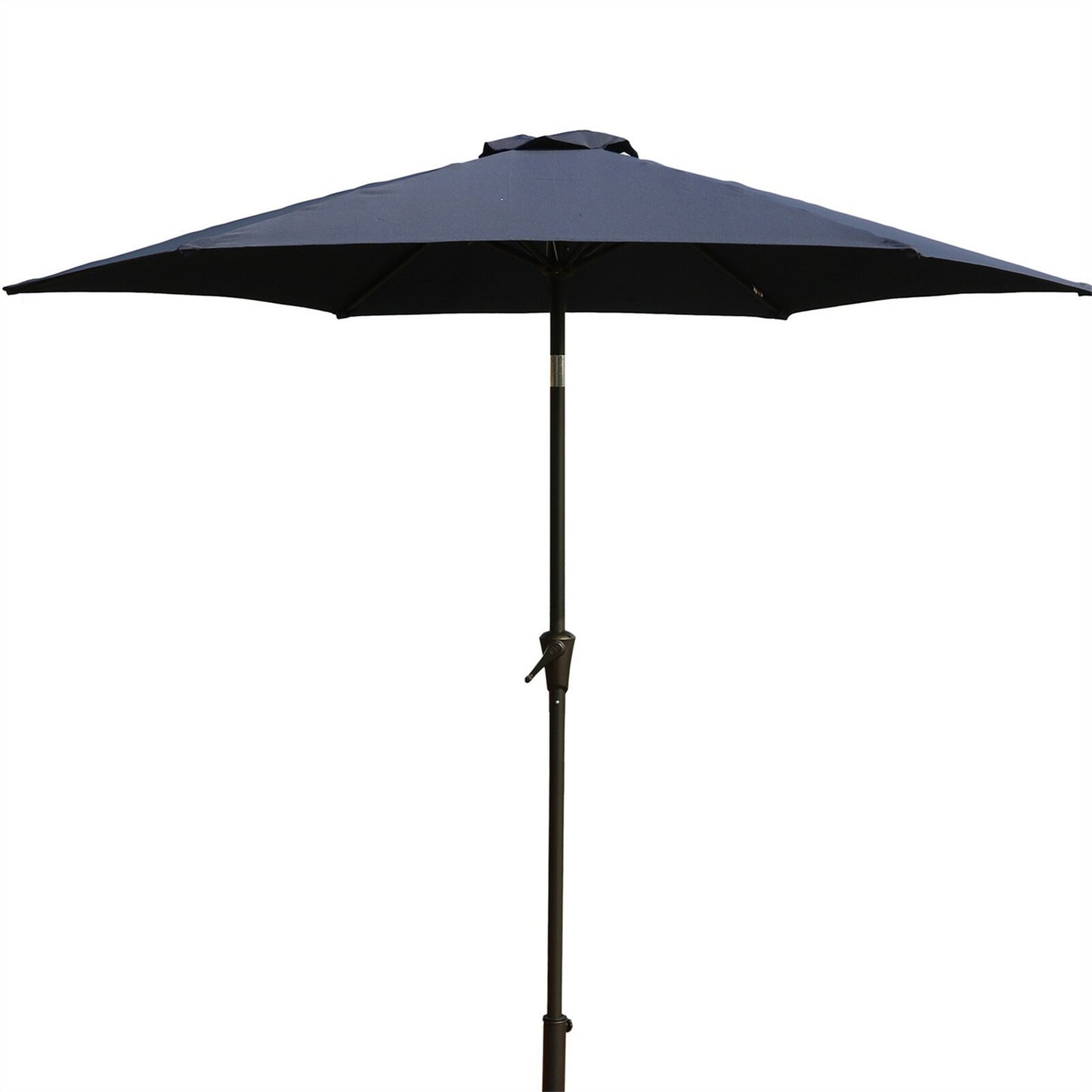 8.8 feet Outdoor Aluminum Patio Umbrella, Patio Umbrella, Market Umbrella with 42 pounds Round Resin Umbrella Base, Push Button Tilt and Crank lift, Navy Blue