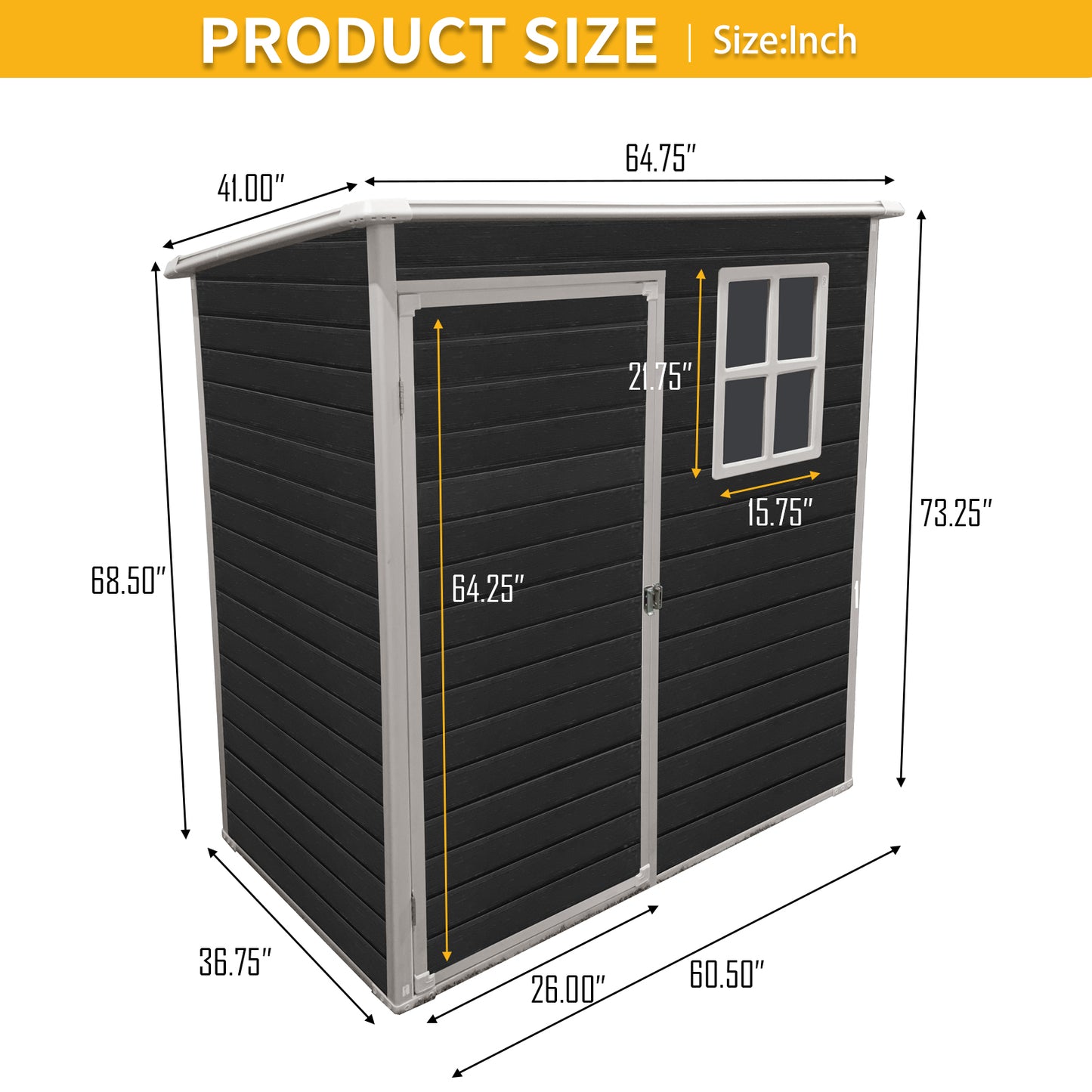 5x3ft Resin Outdoor Storage Shed Kit-Perfect to Store Patio Furniture,Black