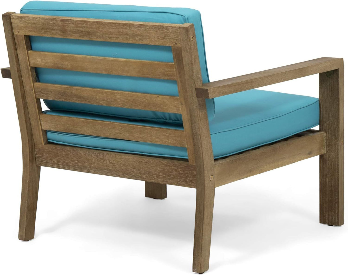 Outdoor Acacia Wood Club Chairs with Cushions (Set of 2)