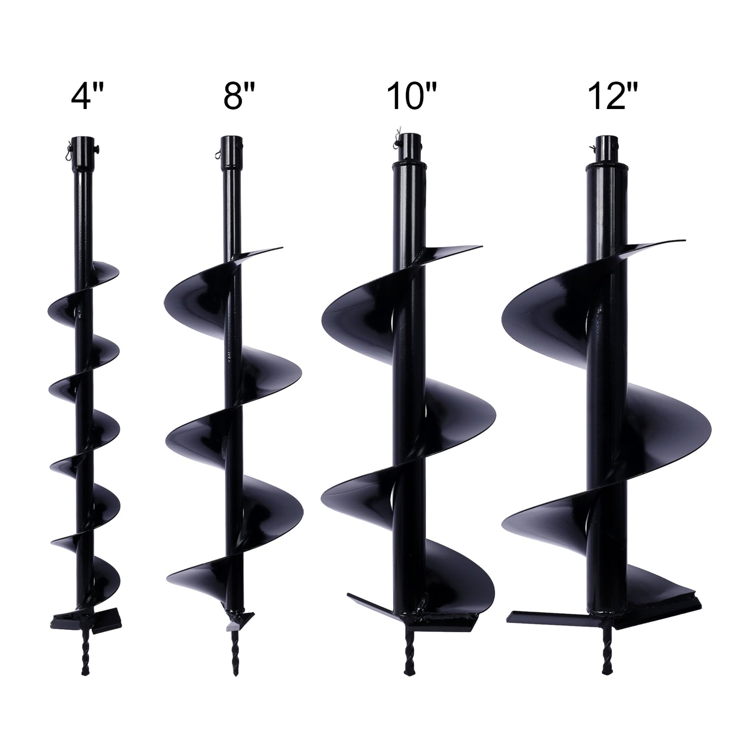 Auger Drill Bit for Planting Hole, Bulb Bedding Digging Post Hole Planting Tool for 3/4" Shaft Auger,Hole Digger Replacement Auger Bits Earth Auger Digging Bit 4IN+8IN+10IN+12IN