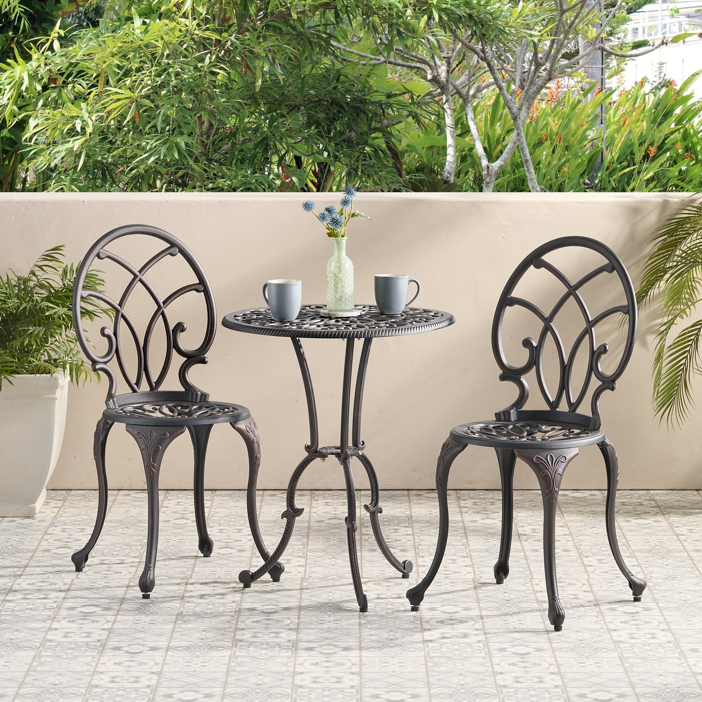 CHARLESTON 3PC CAST BISTRO SET