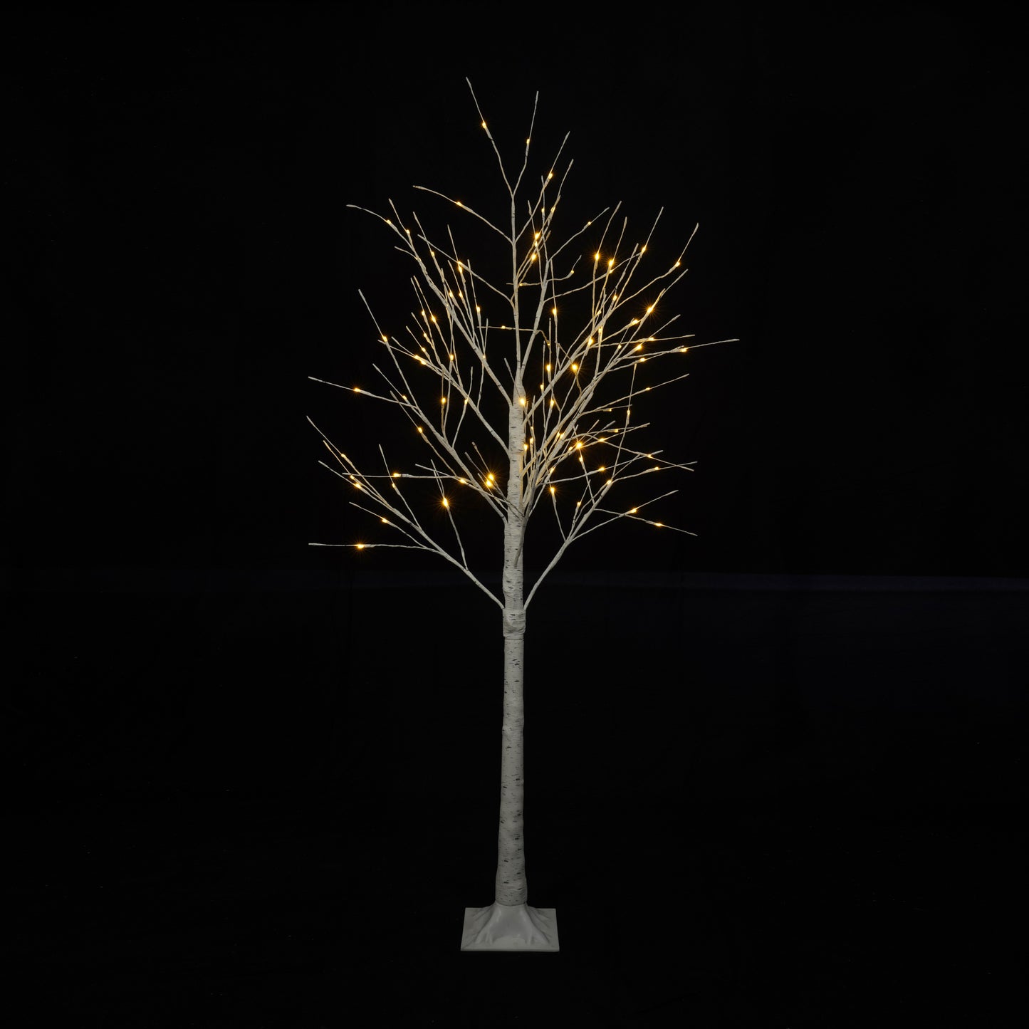 Set of Lighted Birch Tree, 4FT 48 LED/5FT 72 LED/6FT 96 LED Artificial Tree with Warm White Lights, Christmas Tree for Decoration Inside and Outside