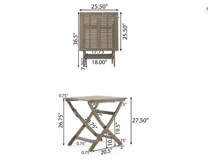 POSITANO 25 INCH FOLDABLE BISTRO TABLE