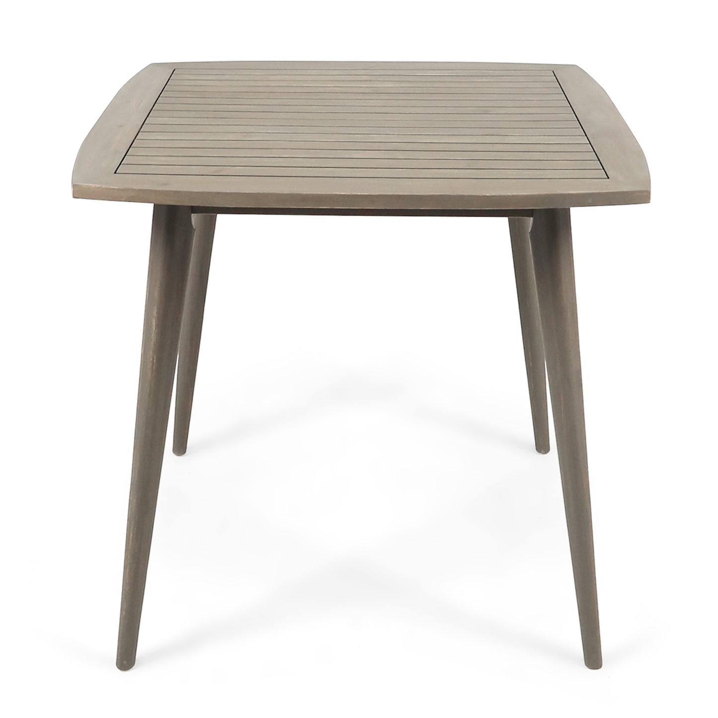 Outdoor Square Acacia Wood Table with Straight Legs, Gray