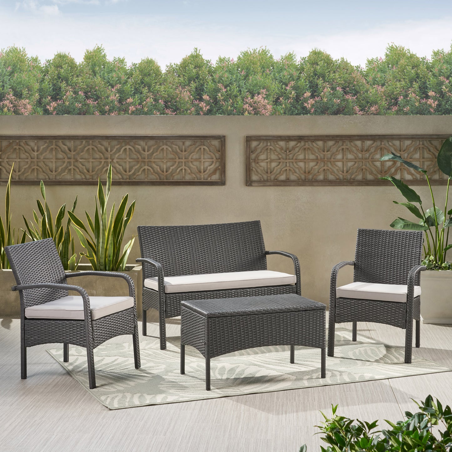 CORDOBA KD WICKER 4 PC CHAT SET