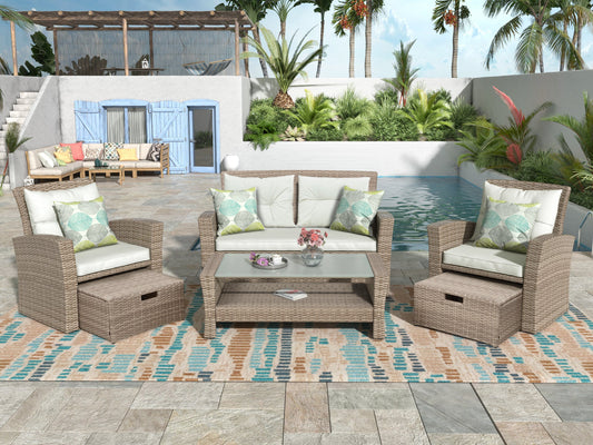 Patio Furniture Set, 4 Piece Outdoor Conversation Set All Weather